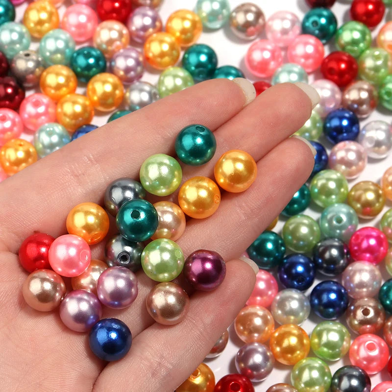 50-1000pcs Assorted Round Imitation Pearl Beads for Jewelry Making - Spacer Beads for DIY Bracelets and Necklaces