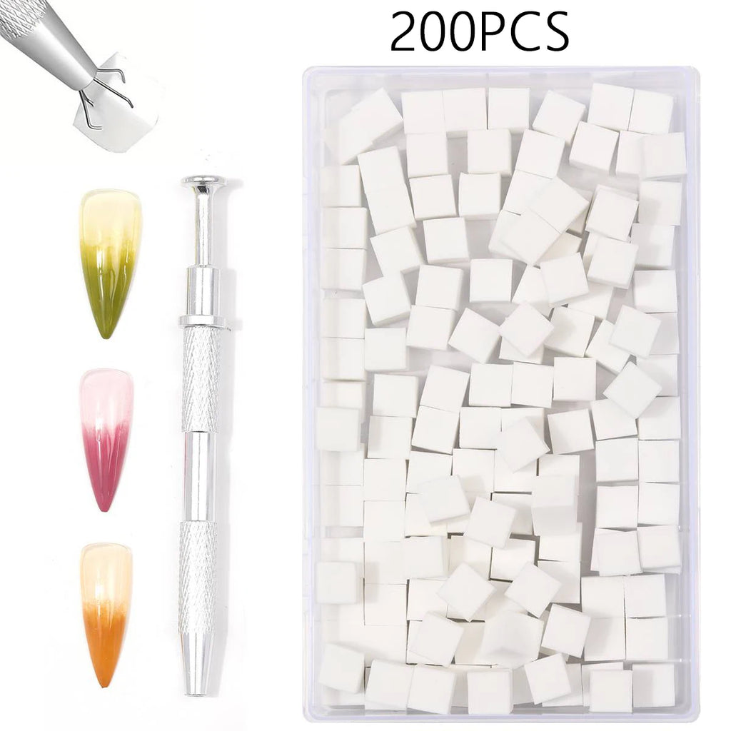 Nail Art Gradient Sponges with Grip Tool Set for Manicure DIY