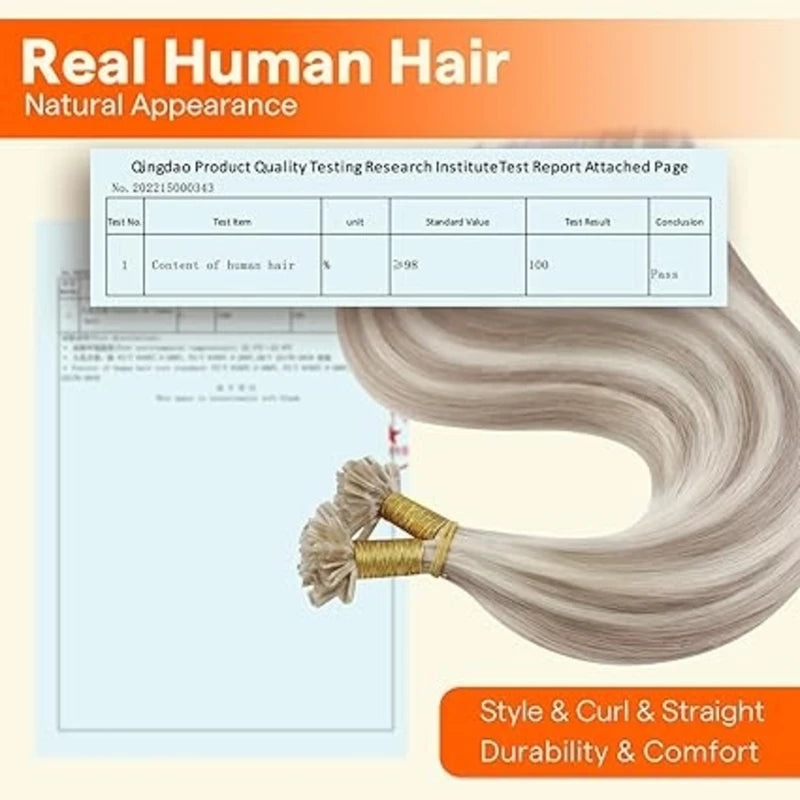 Remy Human Hair U Tip Extensions Fusion Hair Balayage Color 40-50g