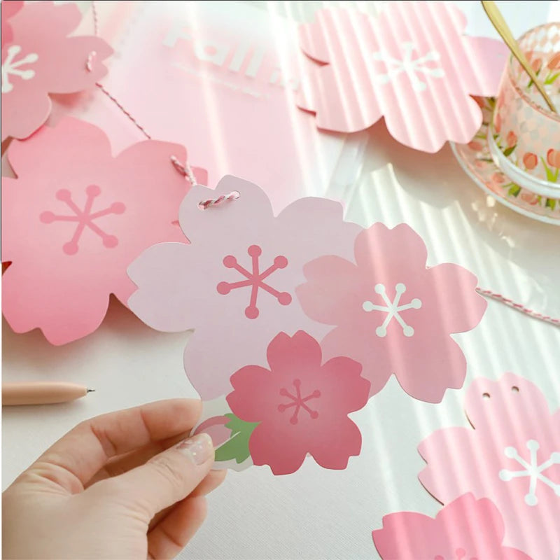 Cherry Blossom Paper Banner for Weddings & Parties - Bridal Shower & Engagement Decor