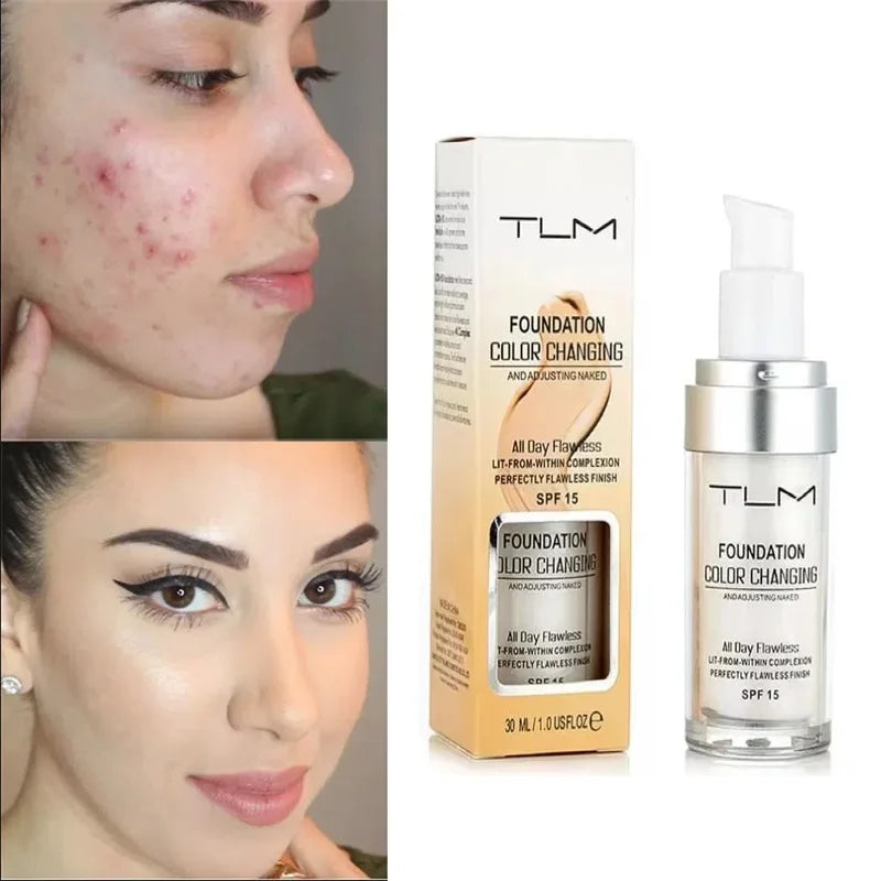 Color Changing Foundation Makeup Base 30ML Hydrating Full Cover Liquid Concealer