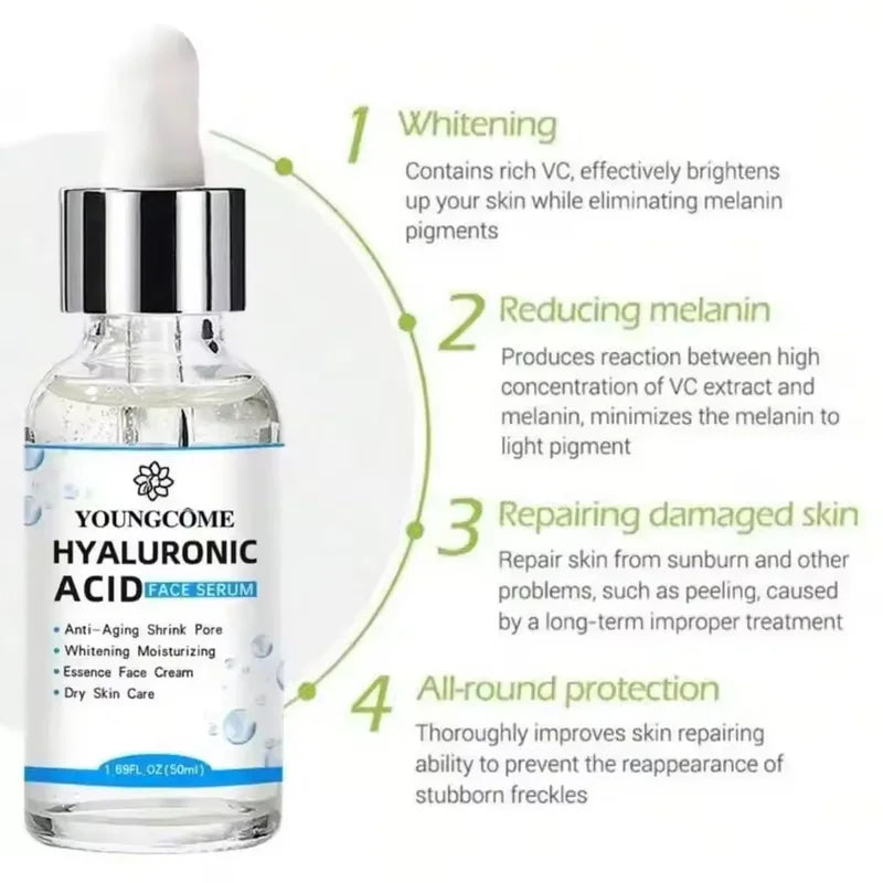 Hyaluronic Acid Facial Serum for Hydrating Brightening & Skin Smoothness