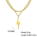 Skyrim Lightning Pendant Necklace - Geometric Stainless Steel Chain Jewelry for Women Men