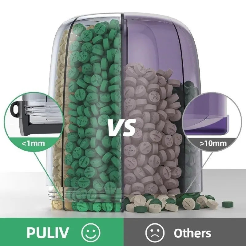 6 Compartments Plastic Pill Dispenser with Wide Opening BPA-Free Storage Box