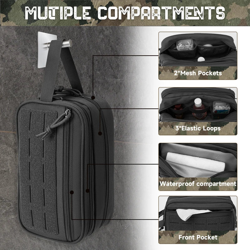 Travel Toiletry Bag for Men, Shaving Kit & Organizer, Small Dopp Case