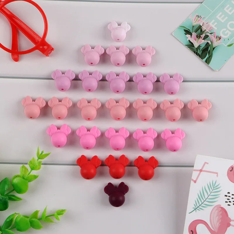 Mini Silicone Beads Set for Jewelry Making - Bow, Leaf, Flower, Crown Accessories