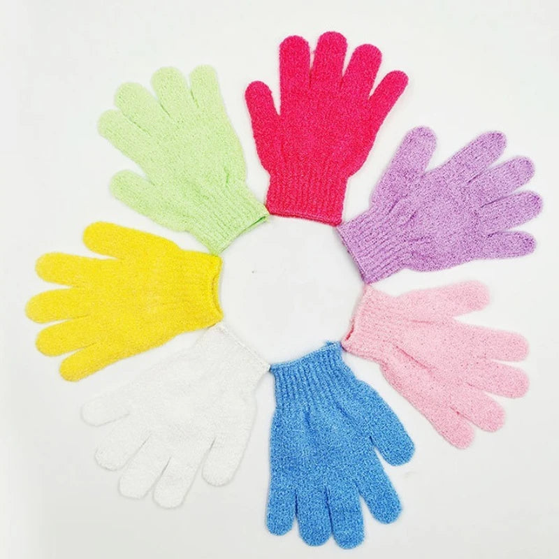 Exfoliating Bath Glove Set - Body Scrub & Massage Sponge for Shower
