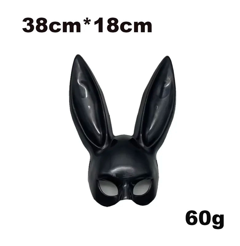 Black and White Rabbit Mask for Halloween Party Costume and Cosplay