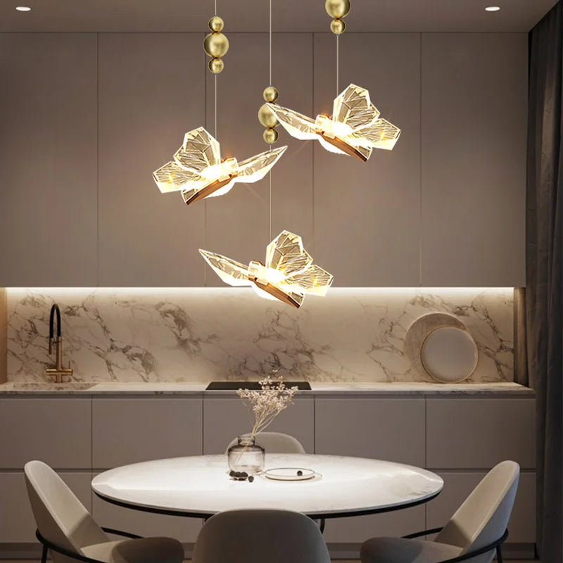 Butterflies LED Pendant Light Nordic Indoor Lighting for Home Kitchen Living Room Bedroom