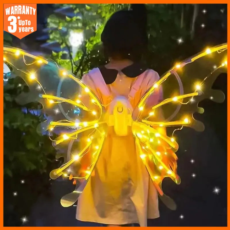 Kids Electric Butterfly Wings Costume with LED Lights for Halloween & Parties