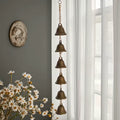 Rustic Metal Wind Chime for Garden Courtyard Wall Decor - Handmade Iron Bell with Chain