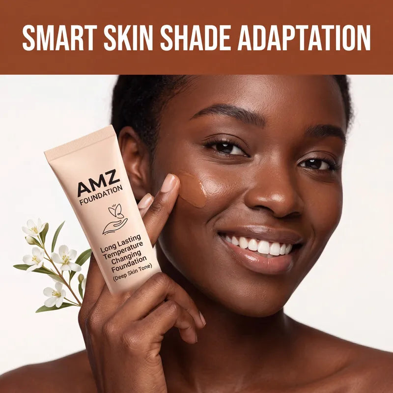 Temperature Changing Foundation Set Long Wear Liquid Makeup SPF 50 Natural Glow 30g