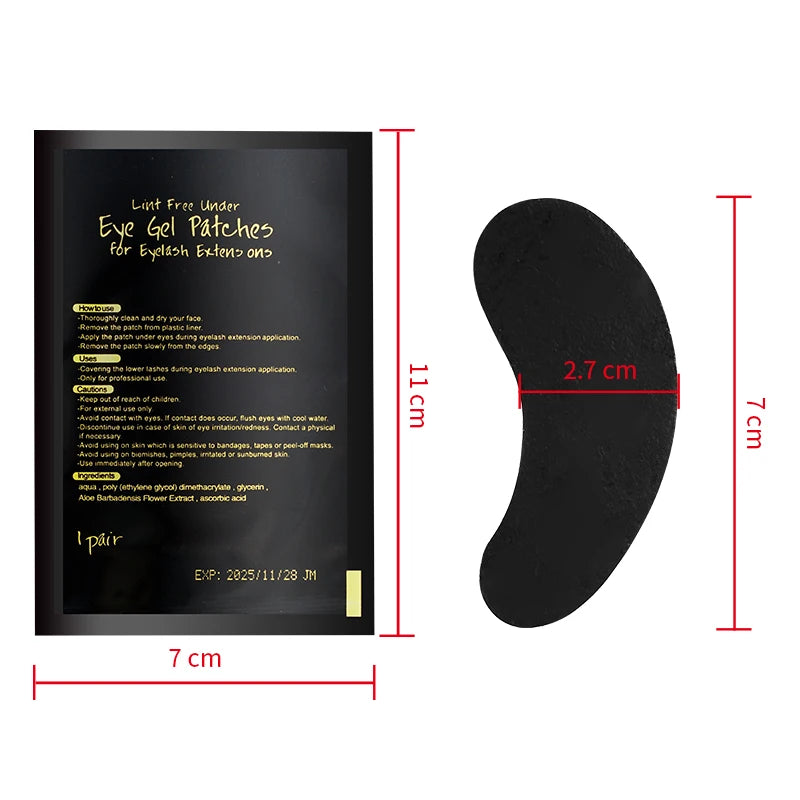 Eyelash Extension Hydrogel Eye Patches 50 Pairs UV Black Makeup Stickers