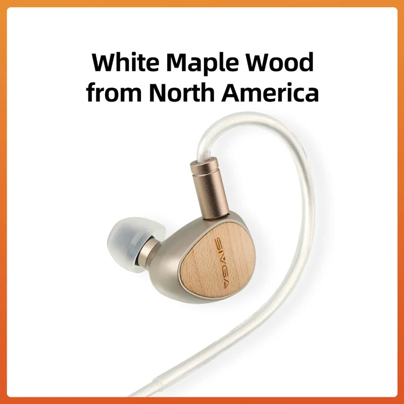 SIVGA Que 10mm Beryllium Diaphragm In-Ear Wired Earphones White Maple Wood