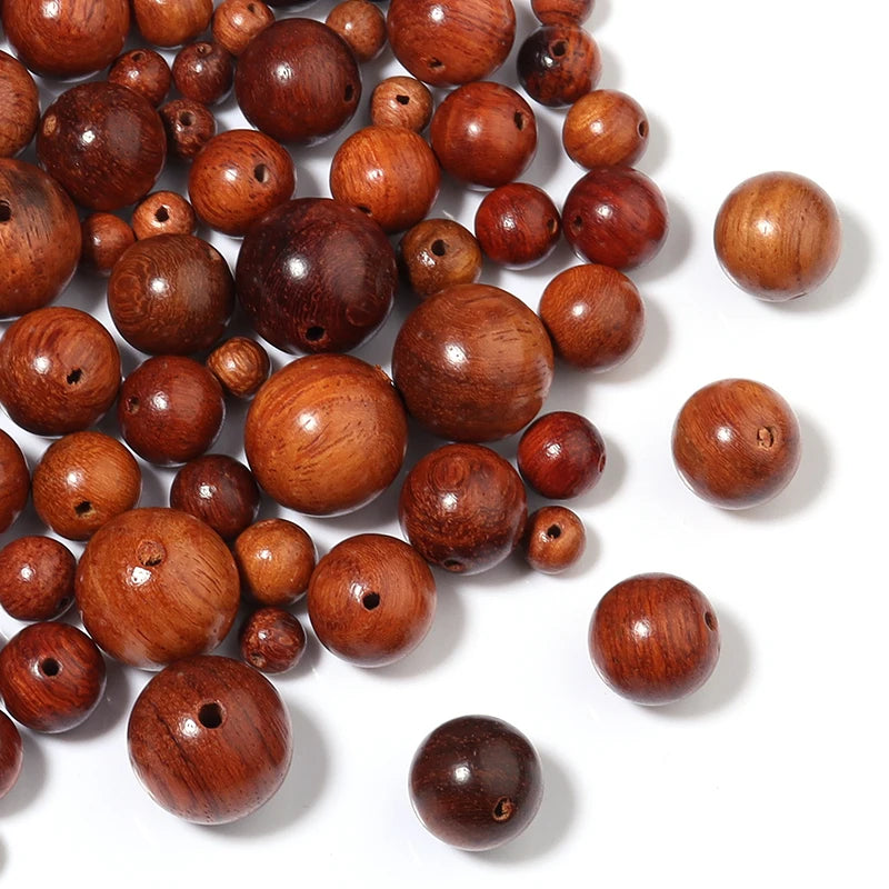 Natural Wood Beads for Jewelry Making 6-12mm Round Loose Beads DIY Bracelets Necklaces