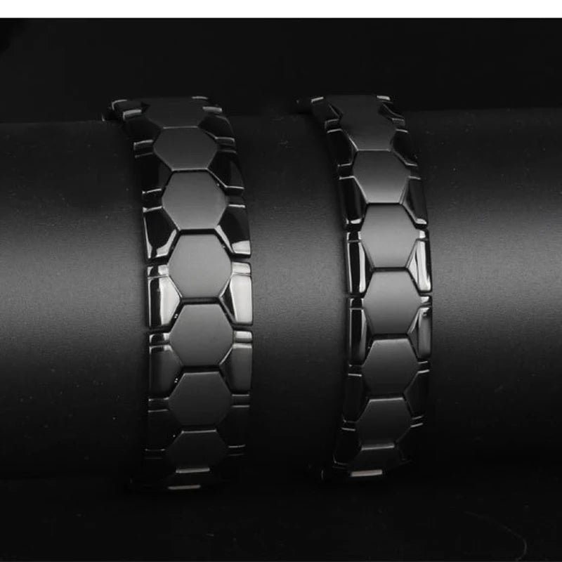 Men's Magnetic Hematite Beaded Therapy Bracelet - Anti-Fatigue & Healing Jewelry
