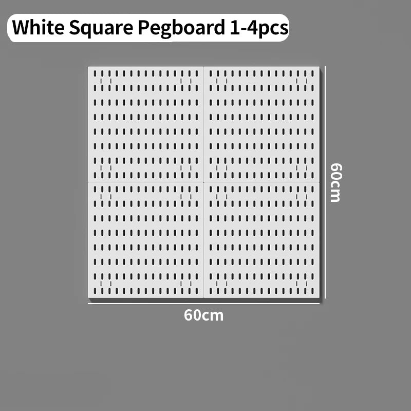 Home Storage Pegboard Wall Rack - Drill-Free Mount for Organizing Household Items