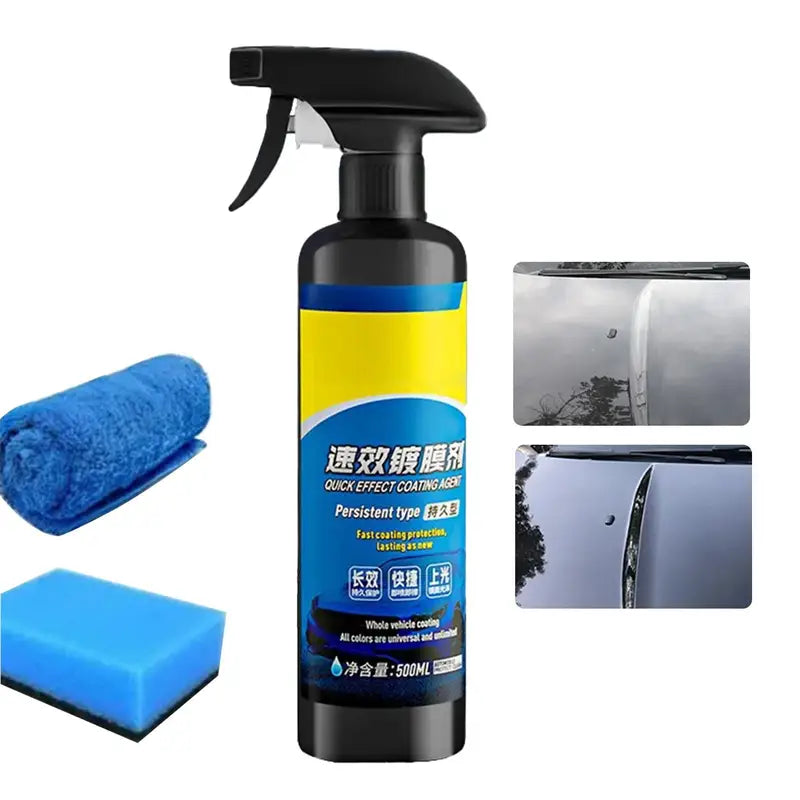 Car Scratch Wax Coating Spray 500ml Waterless Wash & Polisher - Quick Protection