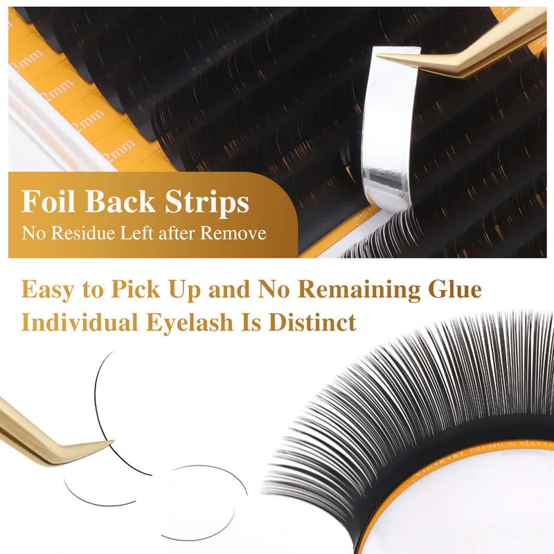 False Eyelash Set - Premium Matte Black Natural Light Density Multiple Lengths