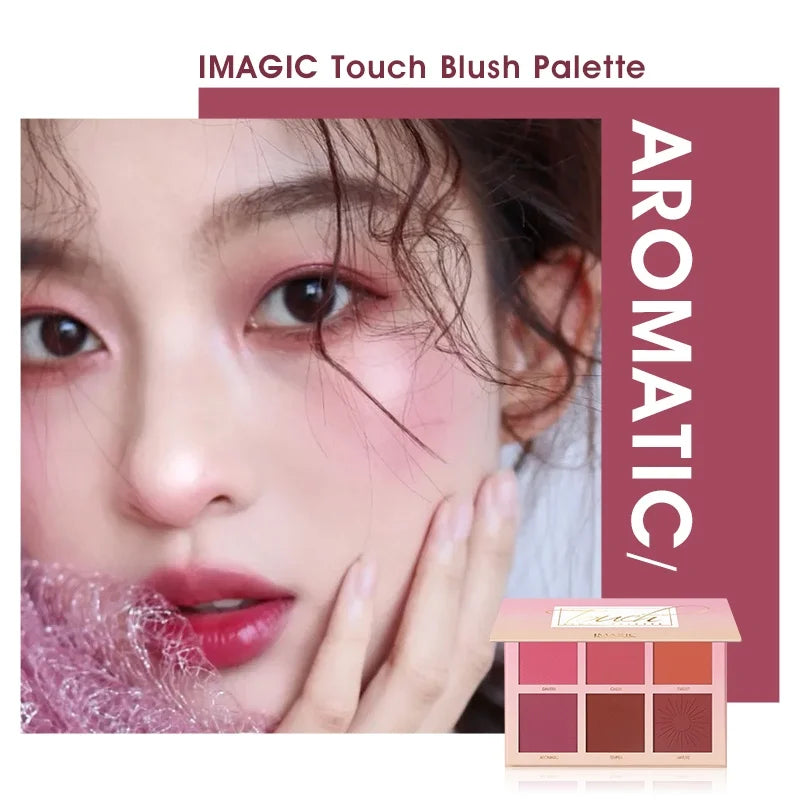 6-Color Blush Palette - Natural, Waterproof & Long-Lasting Makeup Kit