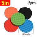 Car Buffing Polishing Sponge Pads Kit 5 Pack - Foam Waffle Detailers 6-7 Inch