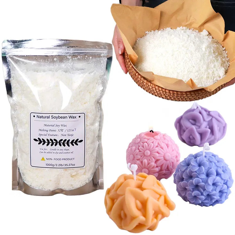 Natural Soy Wax for Candle Making - DIY Handmade Candle Kit, Additive-Free