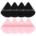 8-Piece Triangle Velvet Makeup Sponges Set for Face & Eye Contouring Wet Dry Use