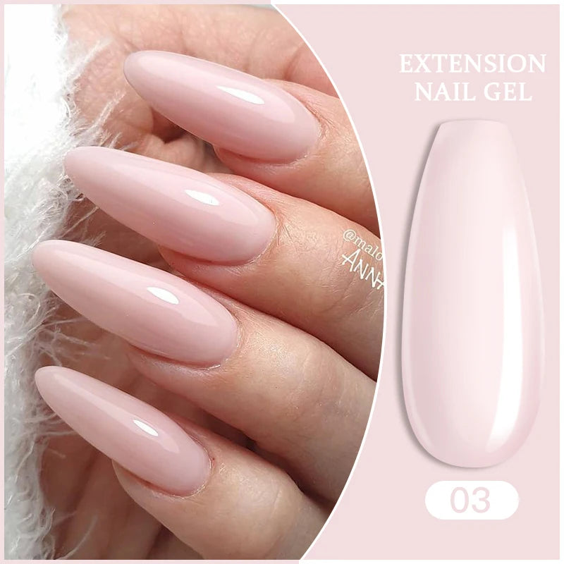 7-Piece Nail Extension Gel Kit with Tips & Tools - Clear, Black, Green