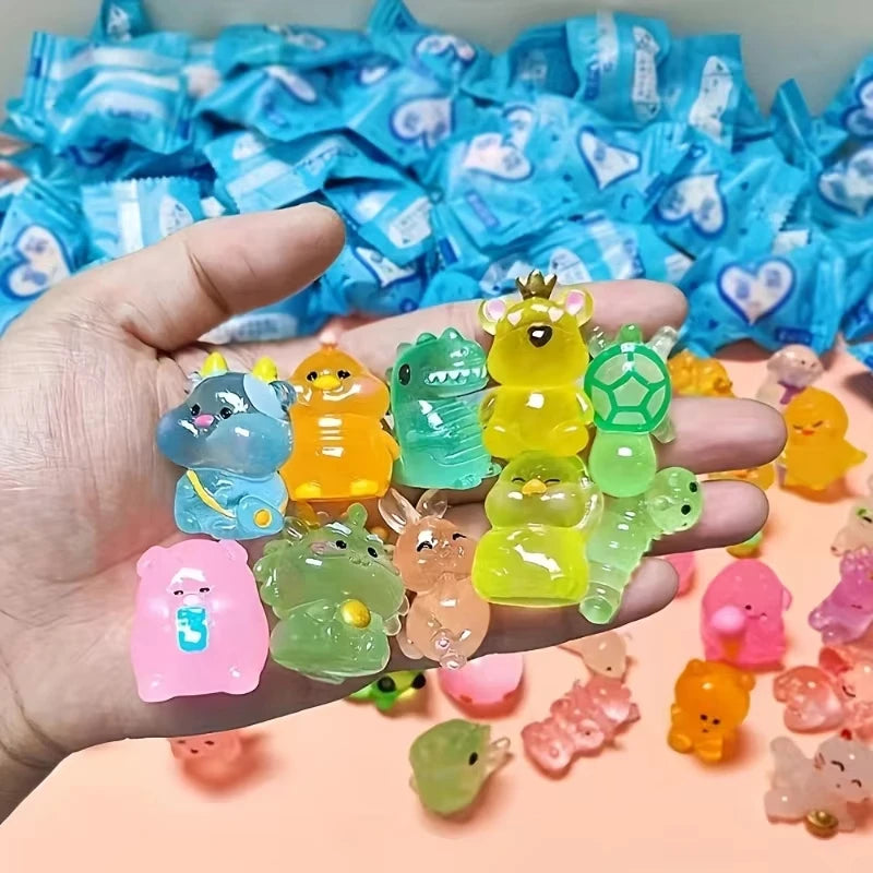 Mini Animal Night Light Set - Blind Box Decorative Small Ornaments for Desk & Party