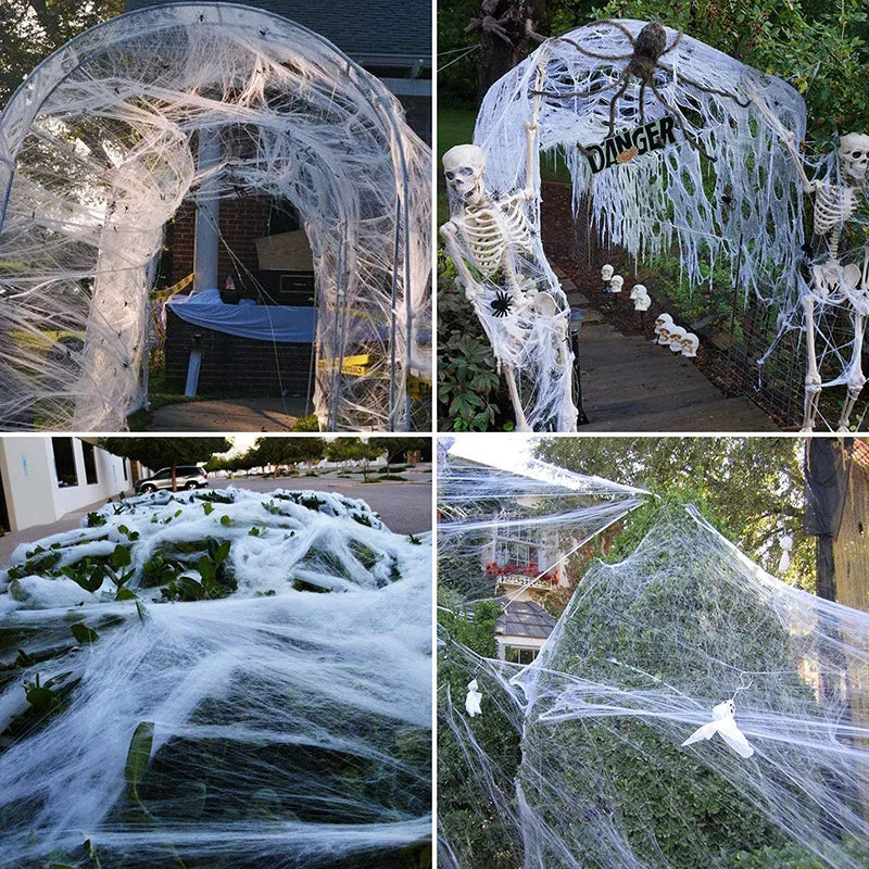 Halloween Spider Web Decoration Set - Scary Cobwebs for Party & Haunted House