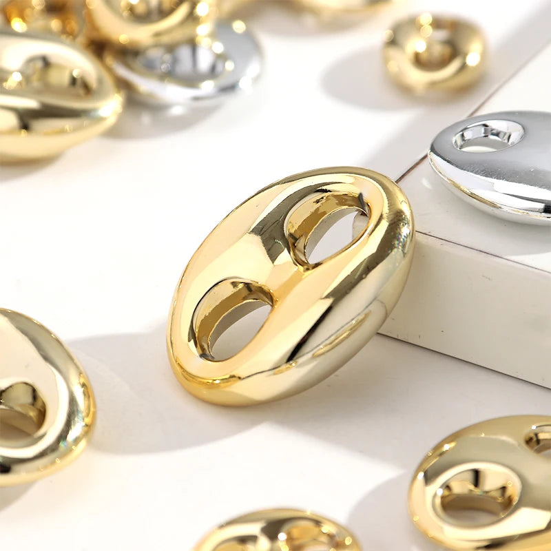 5pcs Gold Color Coffee Bean Link Rings Jewelry Making Connectors for DIY Earrings Necklaces