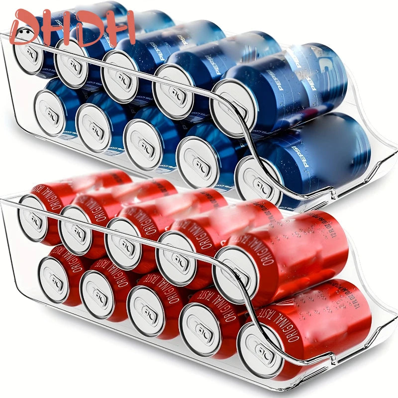 Refrigerator Storage Box Organizer for Kitchen Food Cans and Bottles