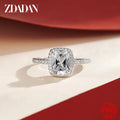 Vintage Emerald Silver Ring for Women Wedding Engagement Jewelry