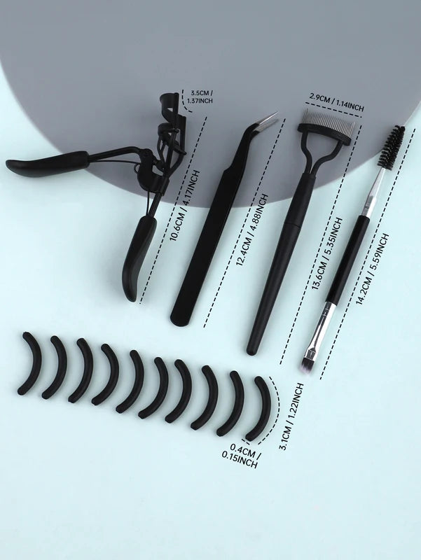 8/14PCS Eyelash Tool Set with Eyelash Curler - Stainless Steel, All Eye Types