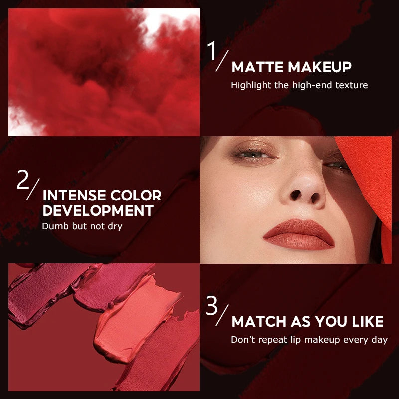 20 Colors Lipstick Palette Matte Velvet Lip Makeup Long Lasting & High Pigment