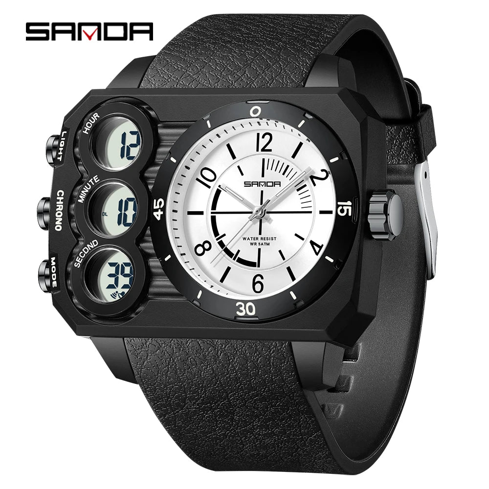 Digital Sports Watch Waterproof Multifunctional Men's Wristwatch - Model 6237