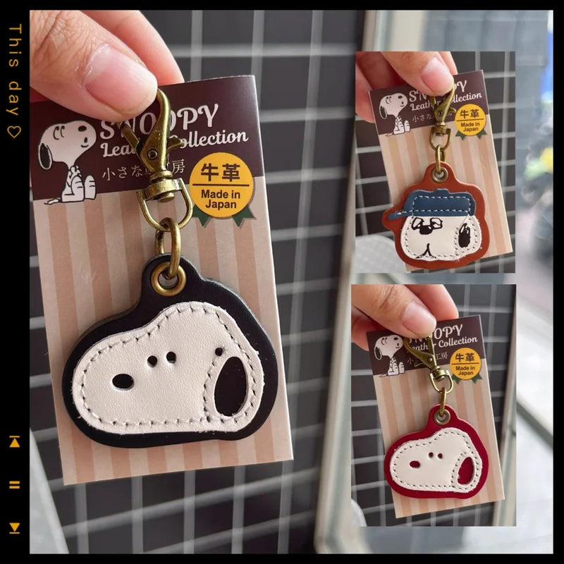 Cute Cartoon Leather Key Chain for Bags & Keys - Snoopy Doll Accessory