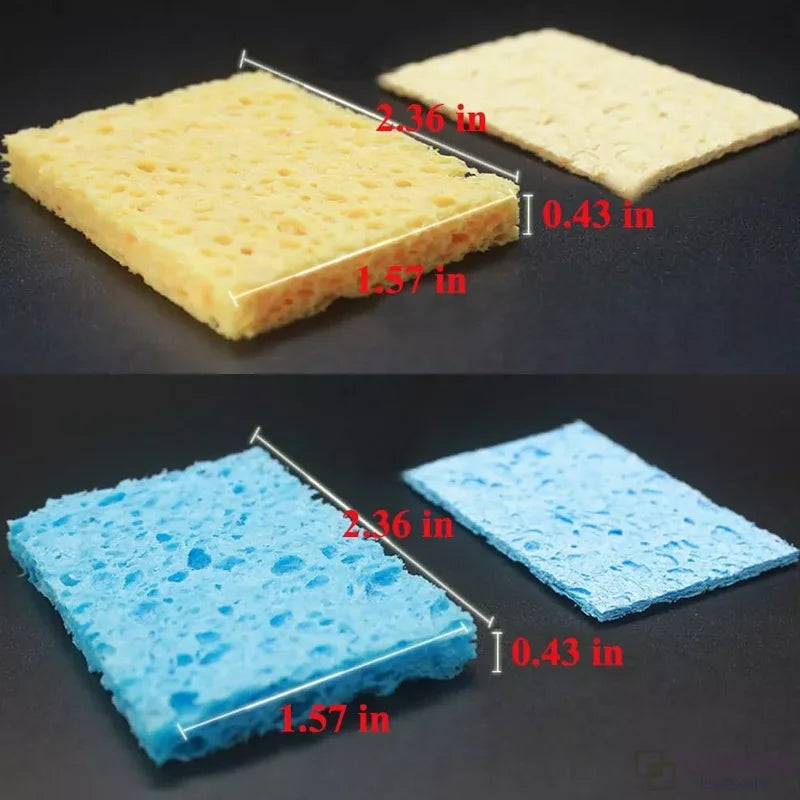 10pcs Soldering Sponge Set for BGA Iron Tip Cleaning - Yellow & Blue
