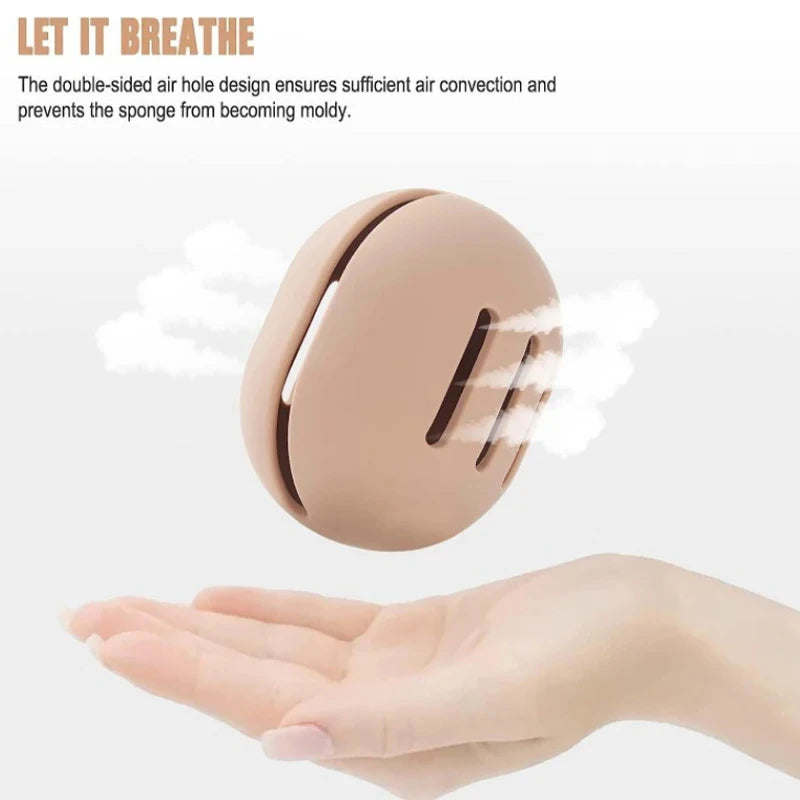 Eco-Friendly Silicone Makeup Sponge Holder Case Multi-Hole Travel Storage