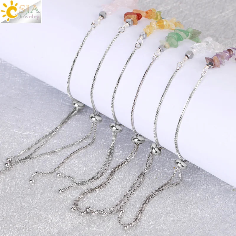 Healing Chakra Crystal Bracelet with Natural Stones for Women
