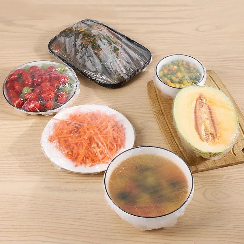 Disposable Food Cover Bags - Elastic Food Storage Wraps for Kitchen & Outdoors