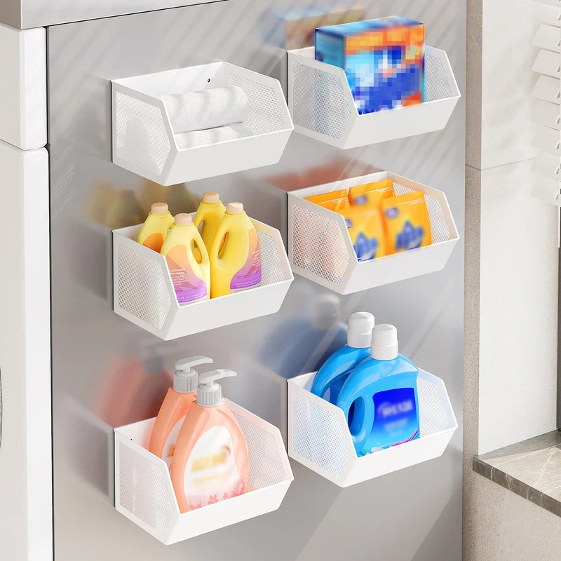 Magnetic Storage Rack for Balcony or Laundry Room No Drilling Wall Shelf
