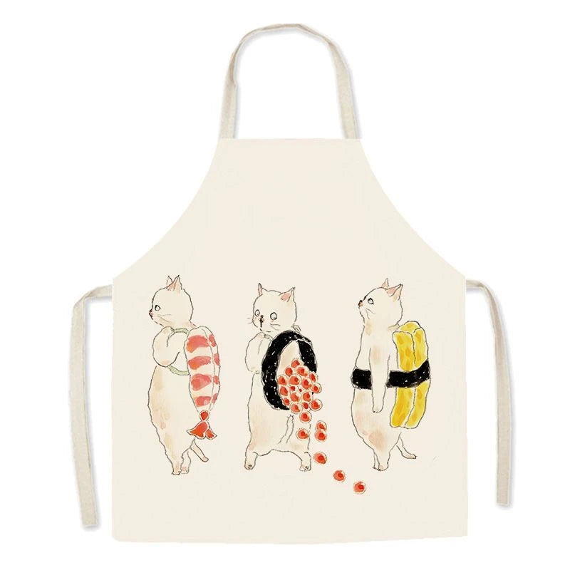 Children and Adult Kitchen Aprons Set - European Style Pastoral Design