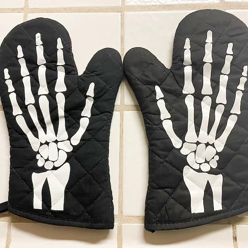 Halloween Horror Oven Mitt Glove - High Heat Resistant Baking Gift