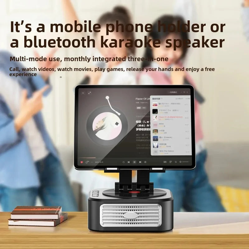 3-in-1 Bluetooth 5.3 Speaker with Tablet Holder, Portable Wireless Speaker with Power Bank Function