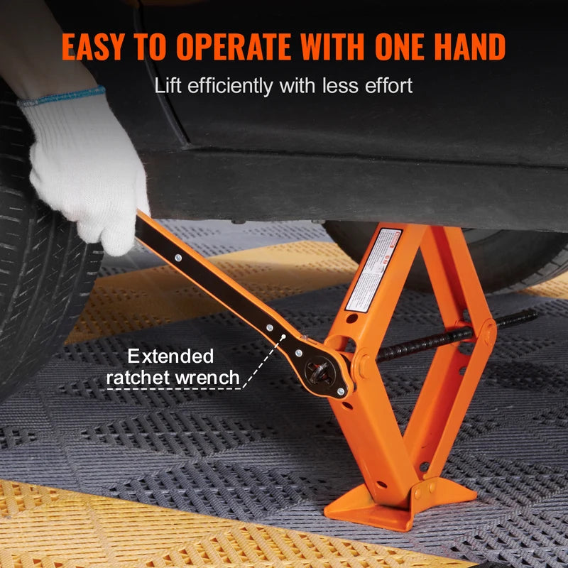 2.5 Ton Scissor Car Jack with Lift Range 3.7 to 17.1 Inches Portable Tire Jack