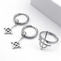 Ghost Rock Band Jewelry Set Stainless Steel Necklace Earrings Ring Gift