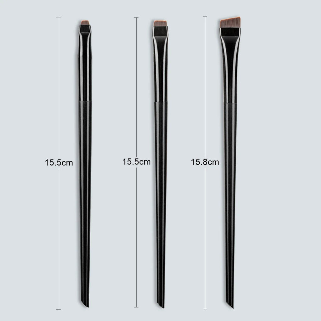 Eyebrow & Eyeliner Makeup Brush Set - Fine Angled, Flat & Precision Tools