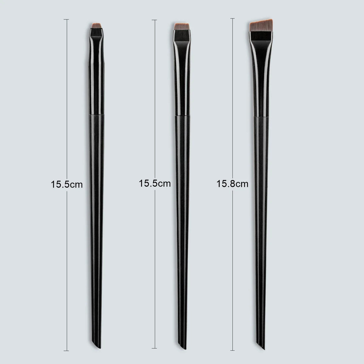 Eyebrow & Eyeliner Makeup Brush Set - Fine Angled, Flat & Precision Tools