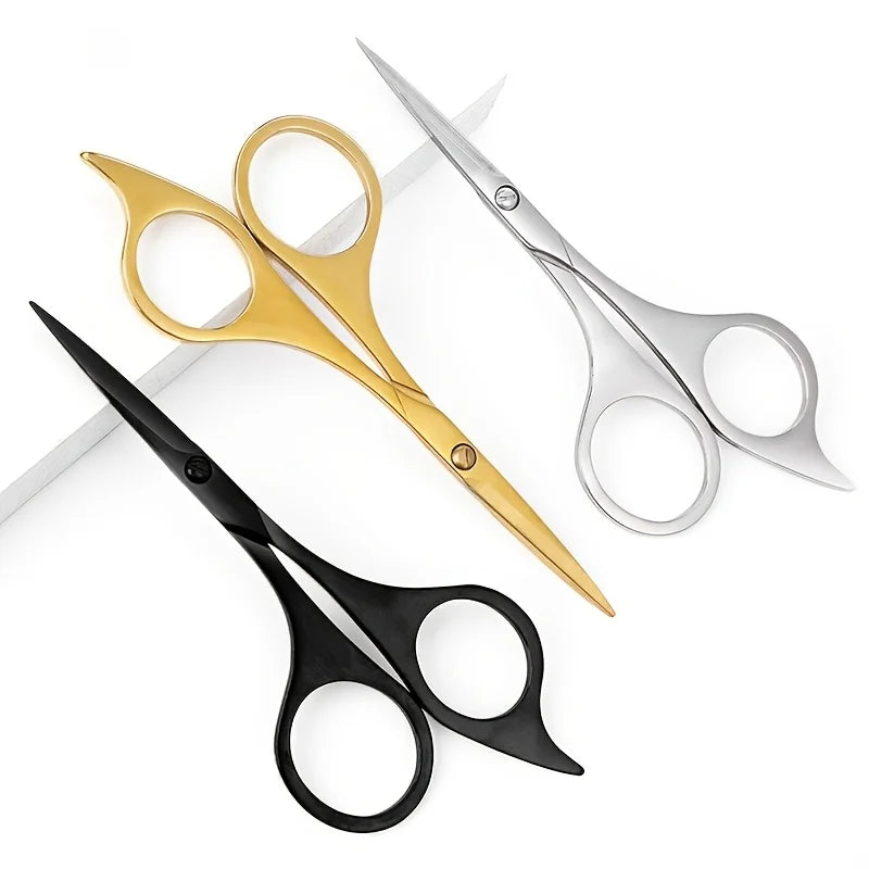 Stainless Steel Pointed Beard & Eyebrow Scissors - Sharp Makeup & Haircut Tools